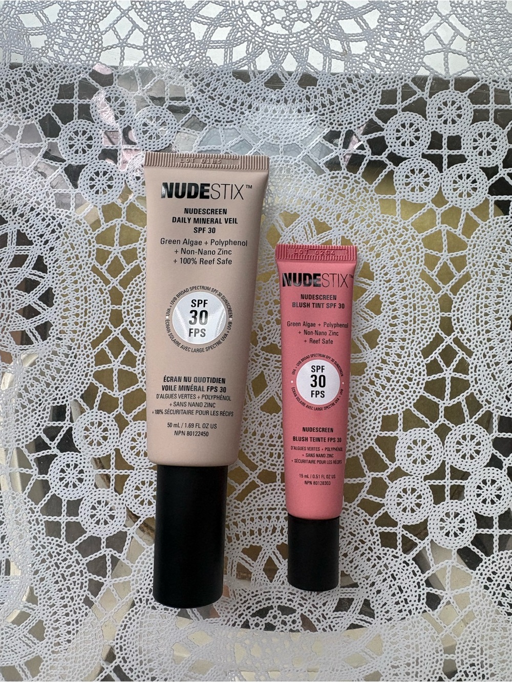 NUDESTIX NudeScreen Daily Mineral Veil (Beige) + Blush Tint (Pink) Duo